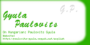 gyula paulovits business card